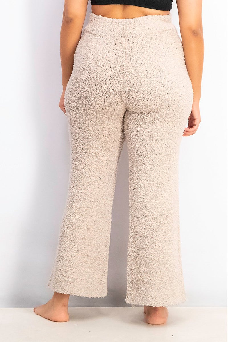 XOXO Women Comfort Knit Lounge Wide,Leg Pajama Pant, Coffee Milk - Image 2